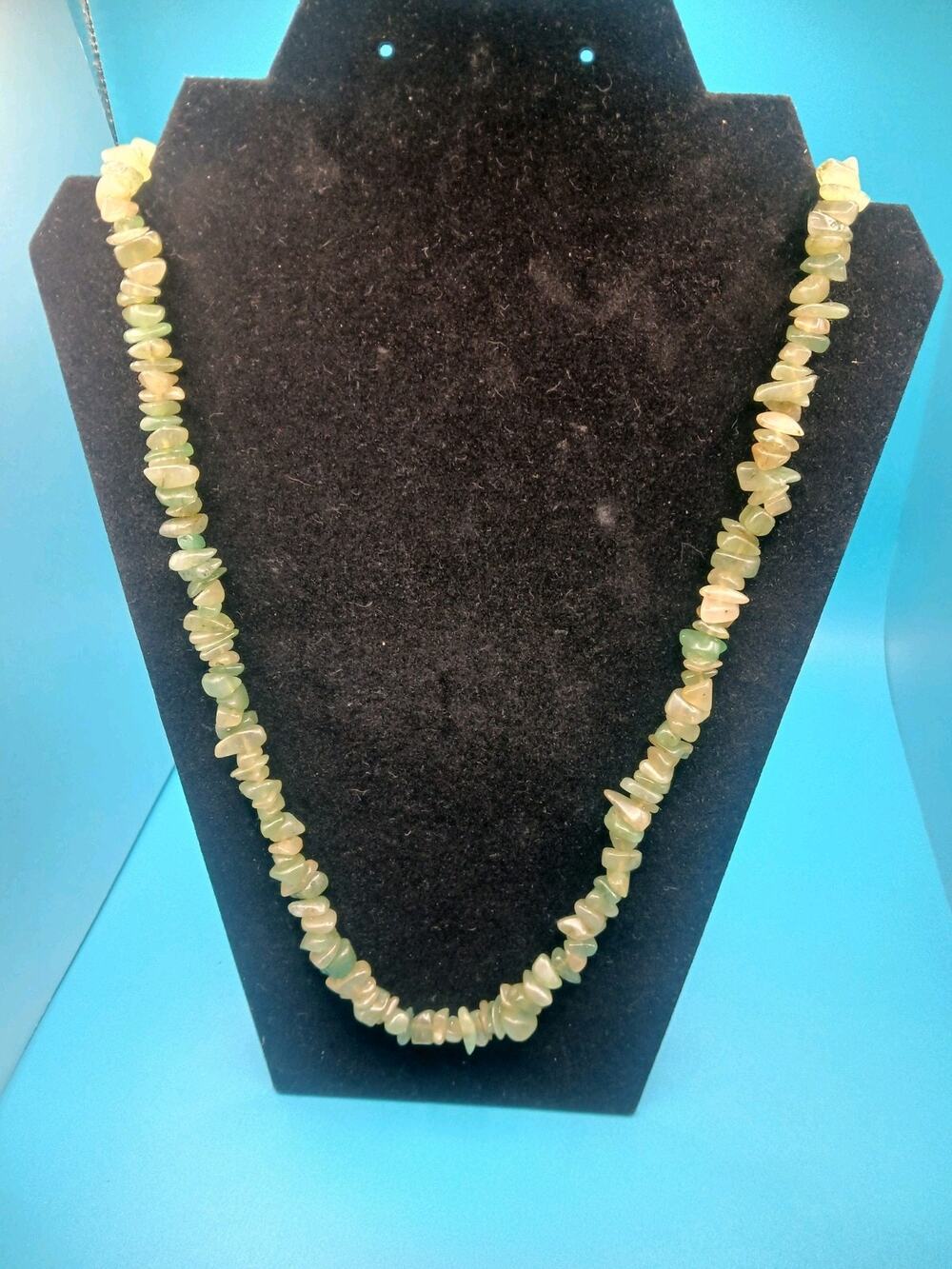 Jade Nugget Necklace 28" Symbol Of Purity Wisdom Prosperity And Protection